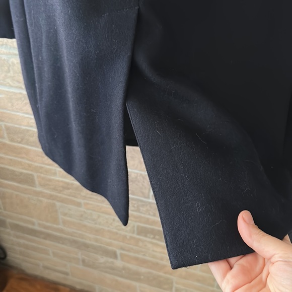 BANANA REPUBLIC Navy Blue TOP COAT Navy Blue ZIP BUTTON WOOL BLEND Large - Picture 9 of 15